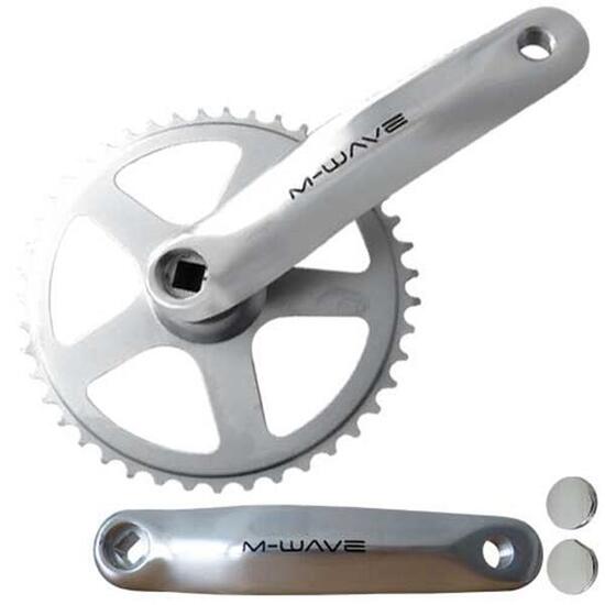M-WAVE Kurbelsatz 38 Zähne 170 mm Aluminium Stahl 1-fach JIS silber für 1/2" ...