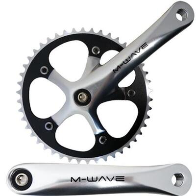Single speed crankset zilver