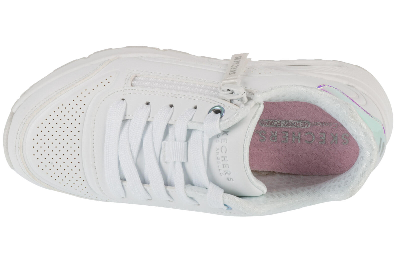 Chaussures Enfants Skechers Uno Gen1 And Stride blanc 3/4