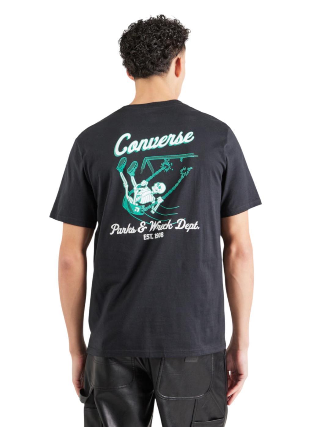Short-sleeved Men's T-shirt Converse Swinging skeleton Black 4/4
