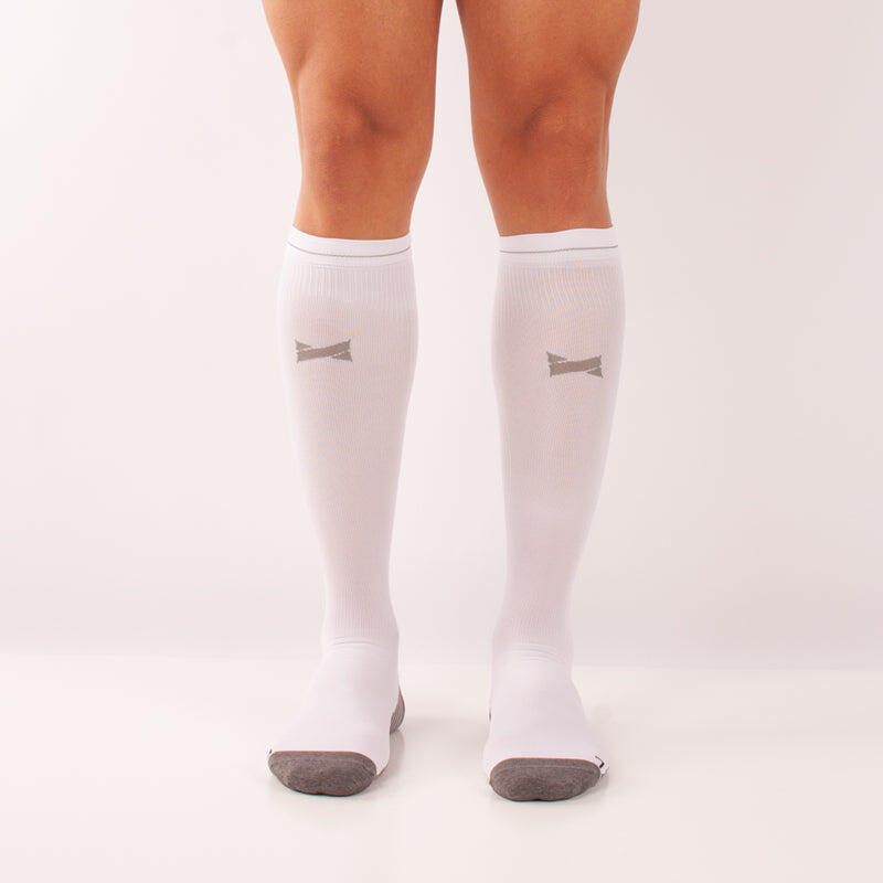CALCETINES DE COMPRESIÓN GRADUAL BLANCO 2-PACK 3/4
