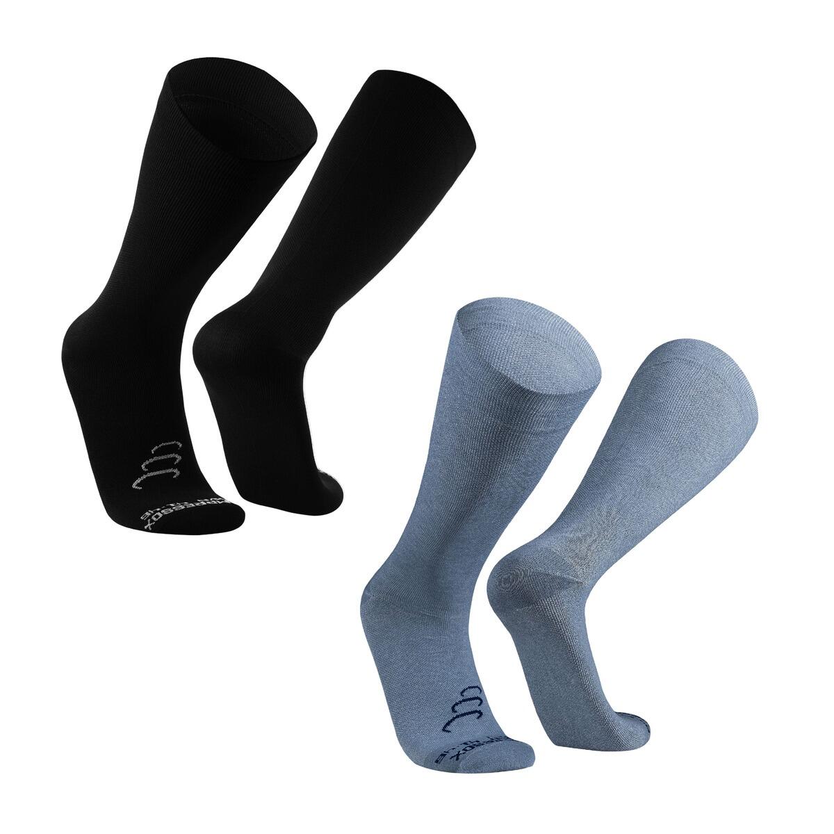 Silvera Nanotech - Chaussettes Compression 15-20 Homme Femme Récupération Varices Voyage Coton Pima - Chaussettes De Compression - Gris - 38 S - Decathlon