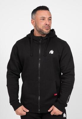 Leon zipped hoodie - zwart
