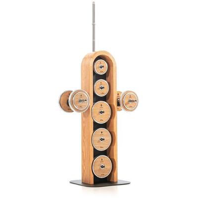 Nohrd weight plate tower eiken - set met gungnir dumbbells & barbell - eikenhout