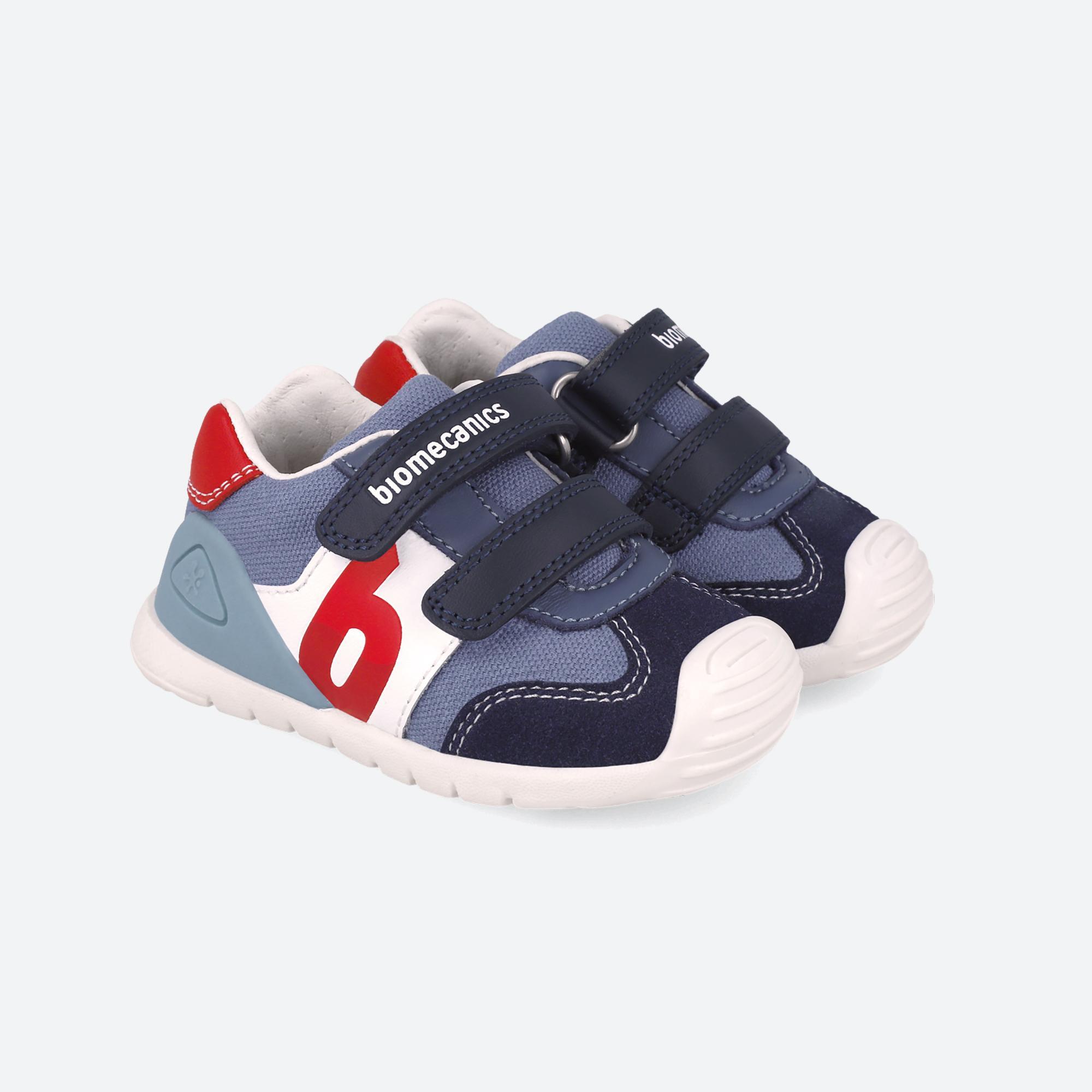 Zapatillas Pimeros Pasos Bebé Niño Biomecanics 252119A Azules Cierre Adherente 2/6