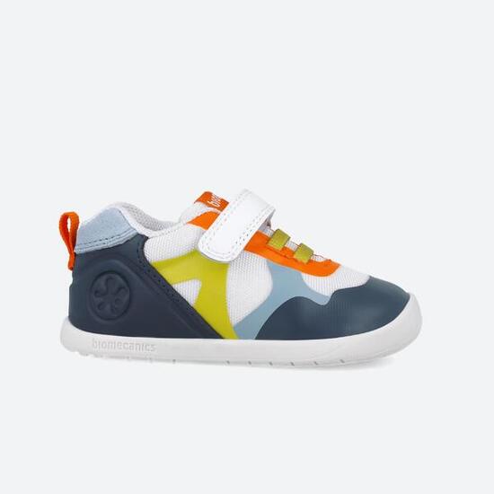 Zapatillas Pimeros Pasos Barefoot Bebé Niño Biomecanics 252163A Blanco Adherente