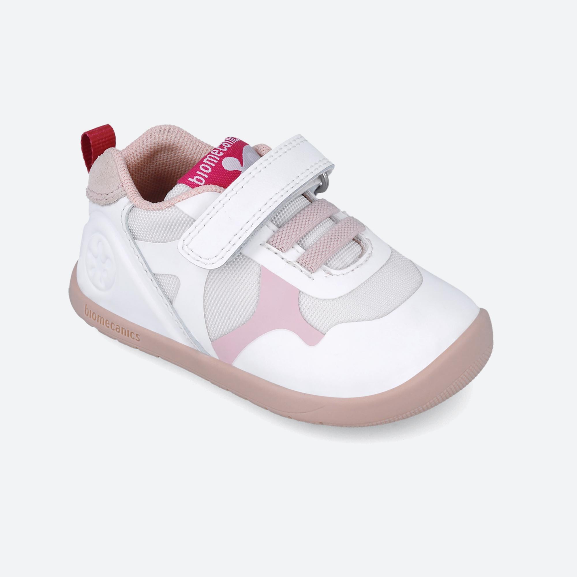 Zapatillas Pimeros Pasos Barefoot Bebé Niña Biomecanics 252163D Blanco Adherente 4/7