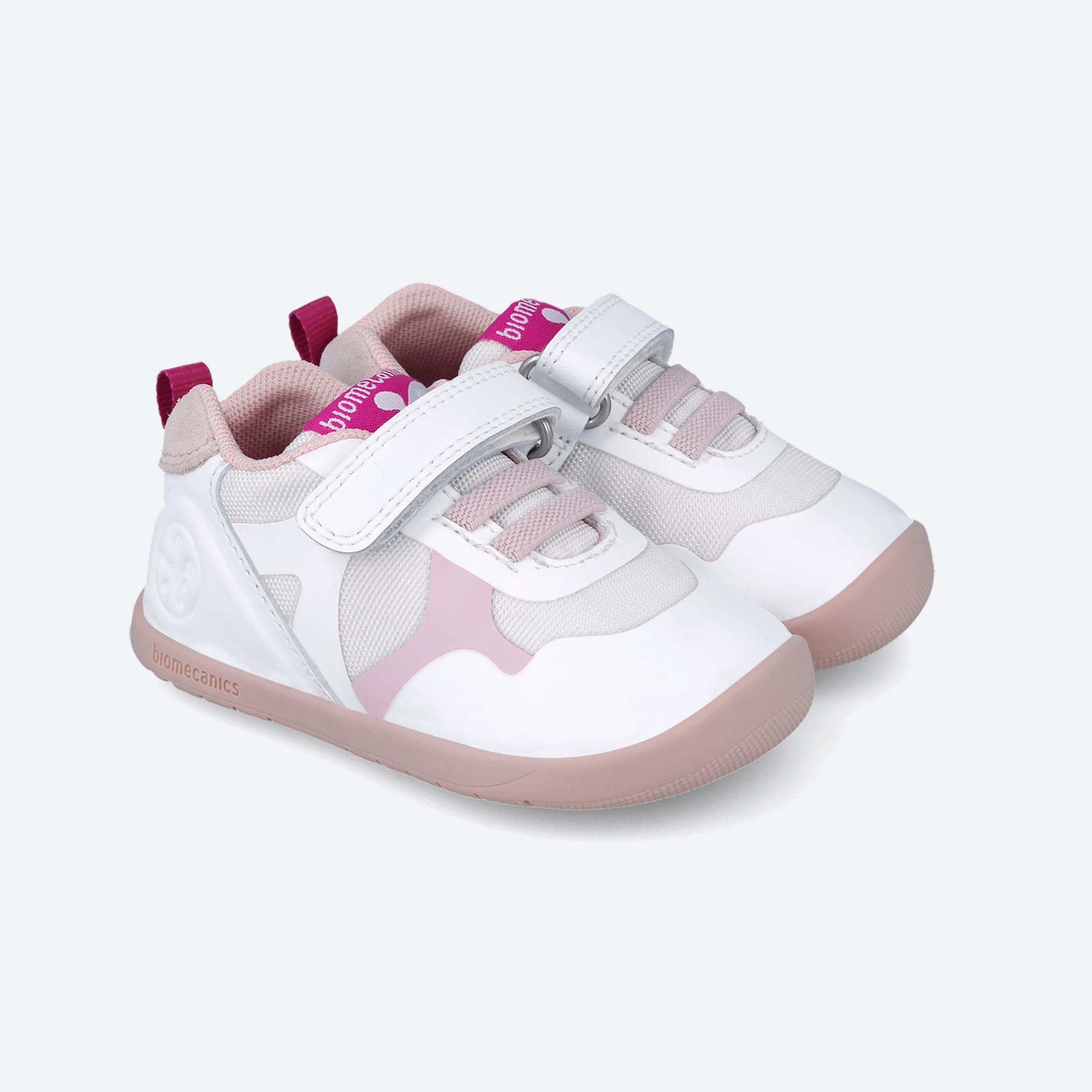 Zapatillas Pimeros Pasos Barefoot Bebé Niña Biomecanics 252163D Blanco Adherente 2/7