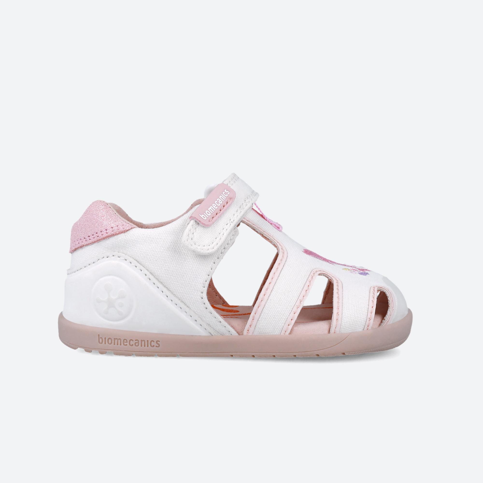 Sandálias primeiros passos barefoot bebê menina biomecanics 252191c branco
