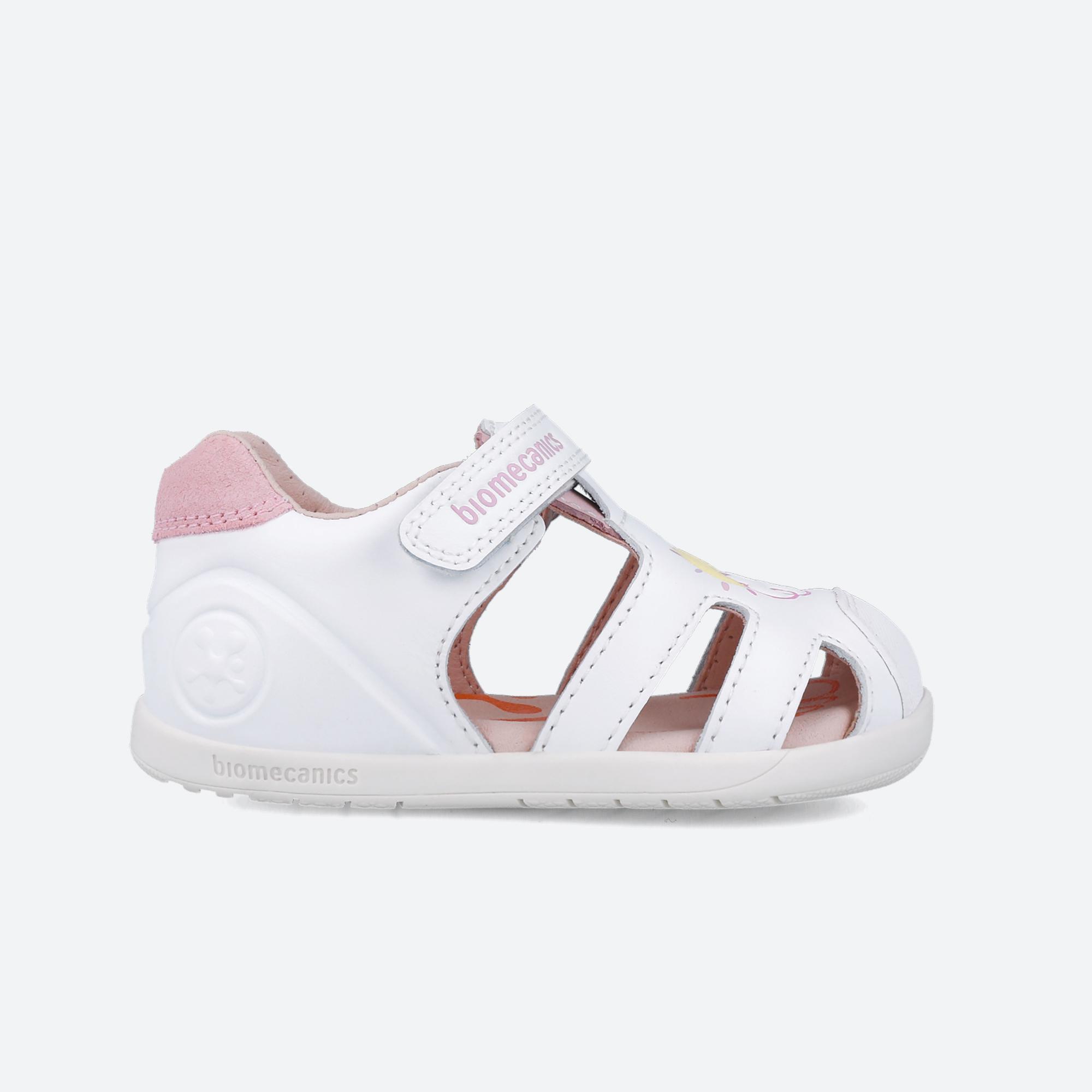 Sandálias primeiros passos barefoot bebê menina biomecanics 252166d branco