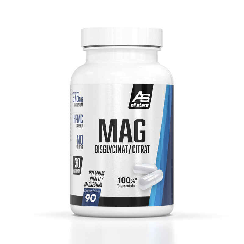 All Stars MAG Bisglycinat / Citrat 90 Kapseln á 125mg 86g