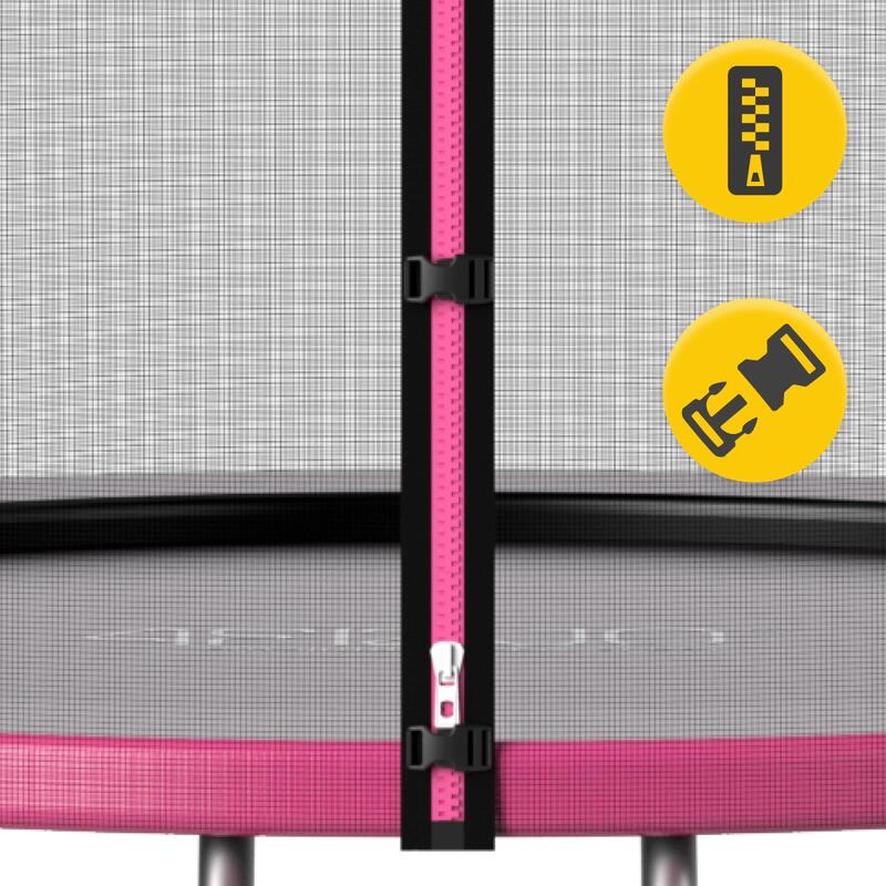 Trampolina ogrodowa dla dzieci do skakania 4FIZJO CLASSIC 312cm 10FT różowa