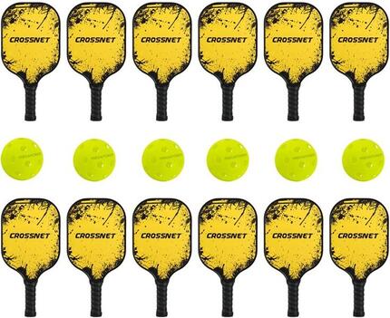 Crossnet - Pickleball schoolset - Elite - Set van 12 rackets en 6 ballen