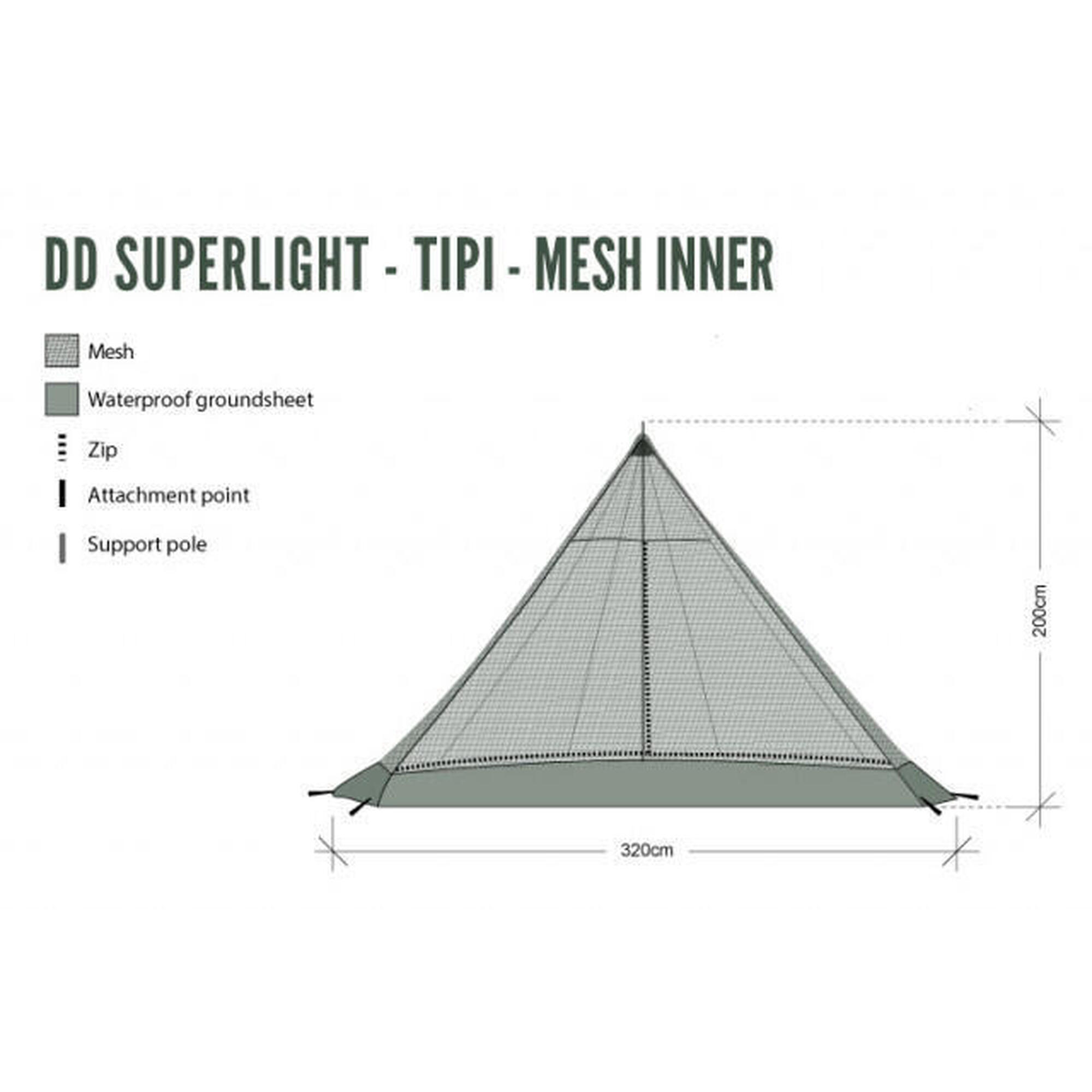 Adapost plasa anti tantari DD Hammocks Superlight Tipi Inner Mesh