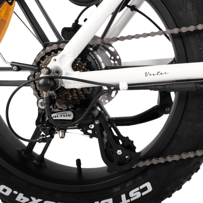 Vester 2025 - Vélo électrique pliable à gros pneus 48V 14Ah - Heron Blanc