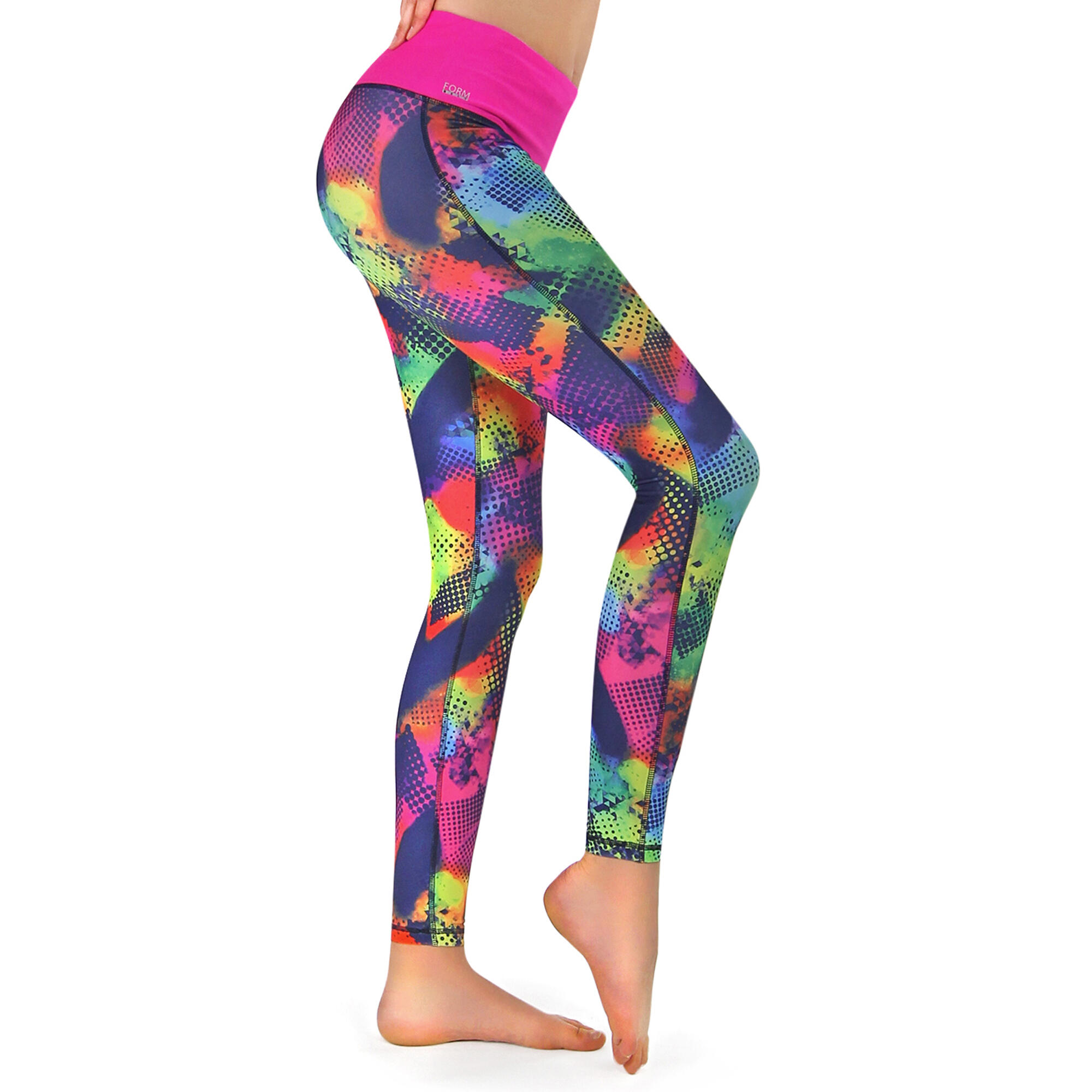 Damen lange Laufhose-Hoher Bund, Atmungsaktiv, mit Handytasche-brazil 6/7
