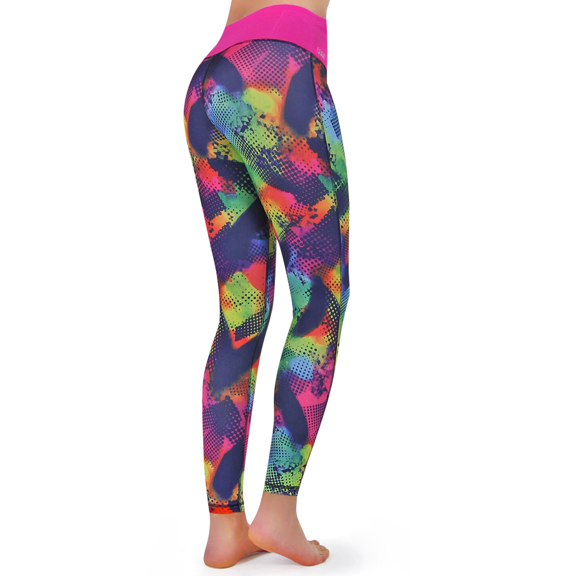 Damen lange Laufhose-Hoher Bund, Atmungsaktiv, mit Handytasche-brazil 7/7