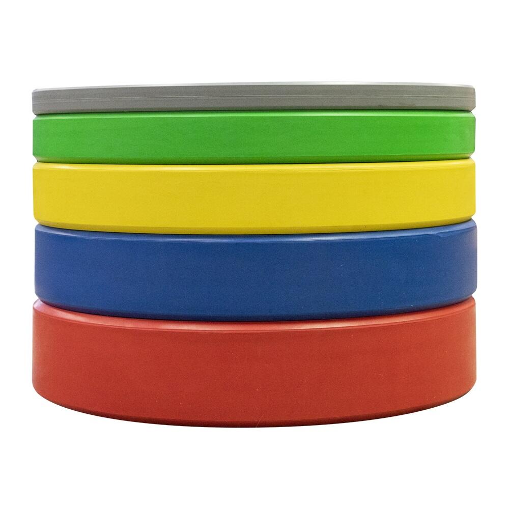 Olympische Hantelscheibe 50 mm Bumper Platte - 15 kg - Gelb 6/7
