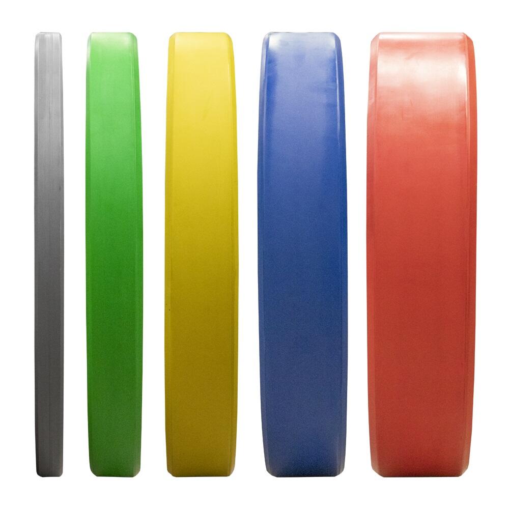 Olympische Hantelscheibe 50 mm Bumper Platte - 15 kg - Gelb 7/7