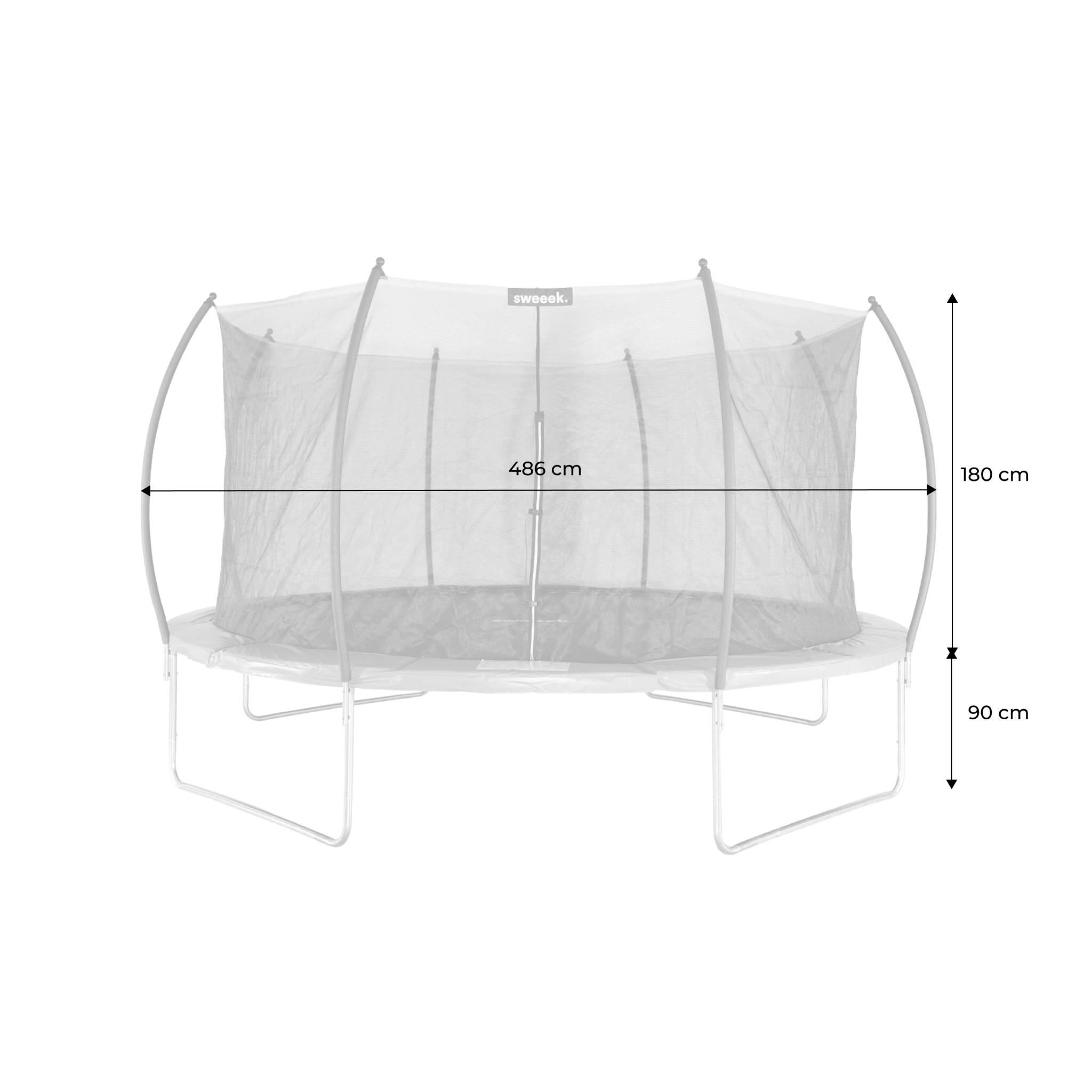 Cama elástica con red interior de 490cm, Gris 3/5
