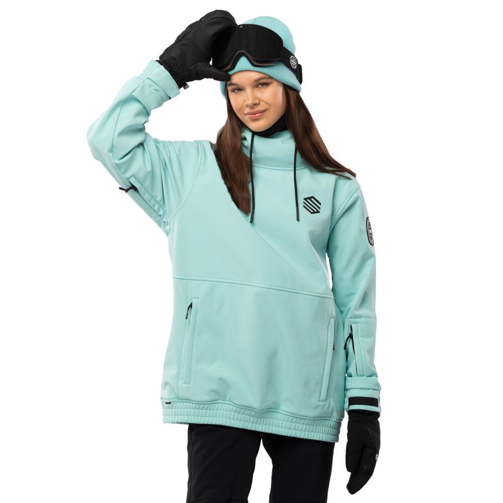 Casaco de snowboard para mulher desportos de inverno w1-w iceberg turquesa