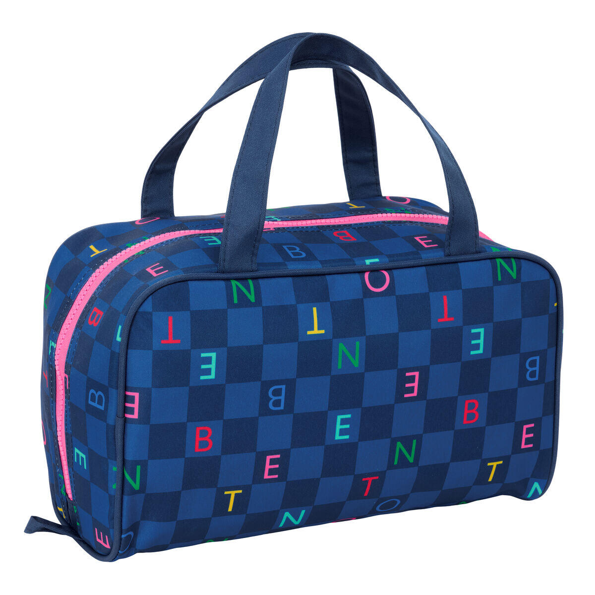Neceser de Viaje Benetton Damero Azul marino 3/4