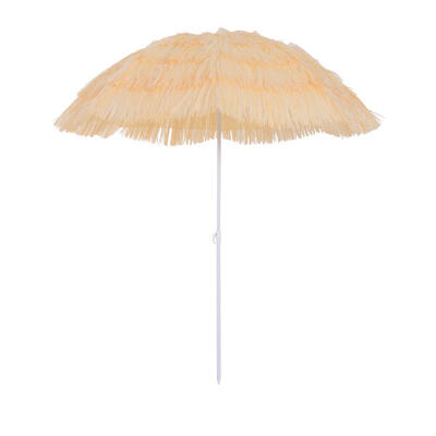 Outsunny Ombrellone da Spiaggia 1.6x2 m Beige a 8 Stecche