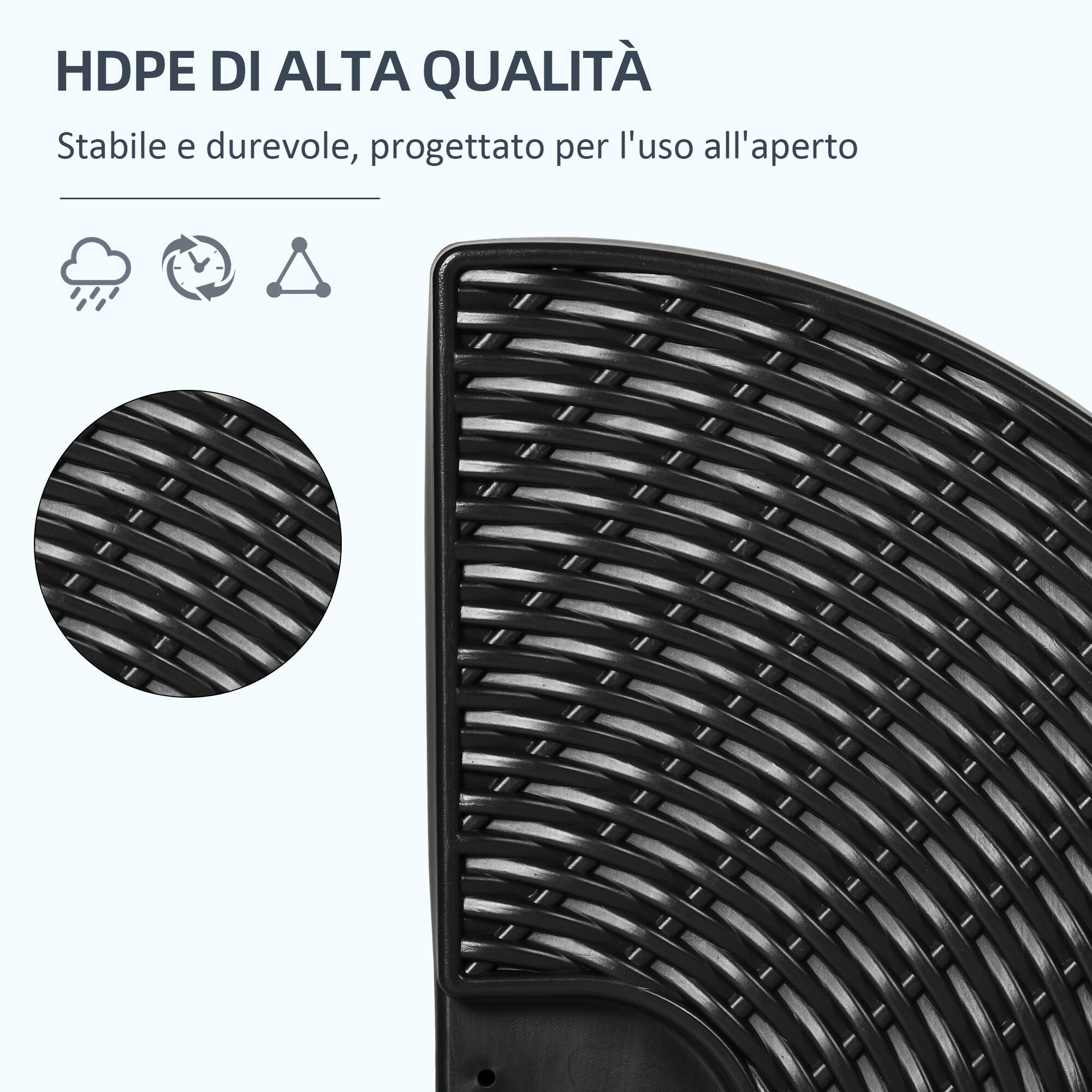 Outsunny Base per Ombellone 4pz in HDPE Riempibili con Acqua e Sabbia Nero 6/7