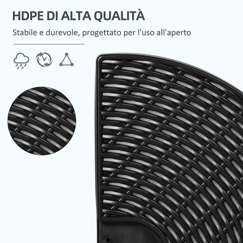 Outsunny 4 Bucăți Hdpe Bază Umbrelă Umplubilă cu Apă Și Nisip Negru