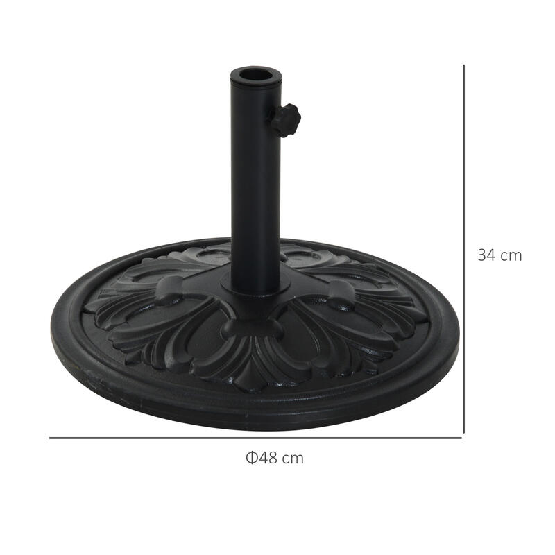 Outsunny Bază de Umbrelă din Plastic Φ48cm 13kg pentru Stâlpi de 35-38-48 mm