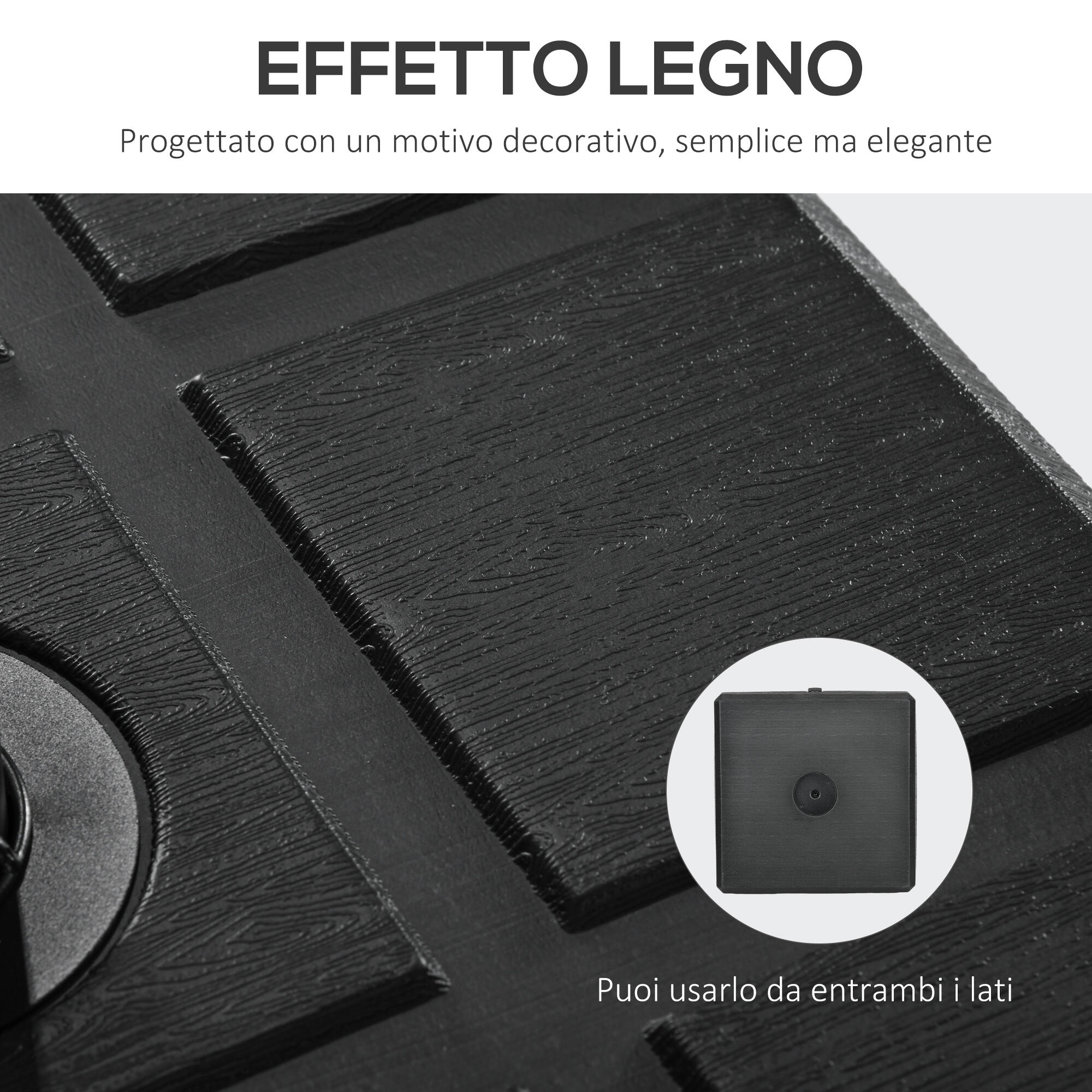 Outsunny Base Ombrellone da Esterno Riempibile in HDPE con Maniglia Nero 7/7