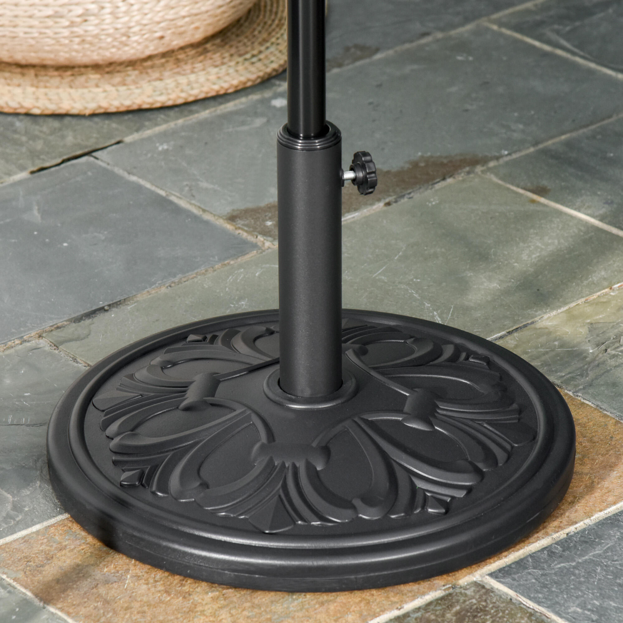 Base de Sombrilla Outsunny Ø48x34 cm Negro 2/7