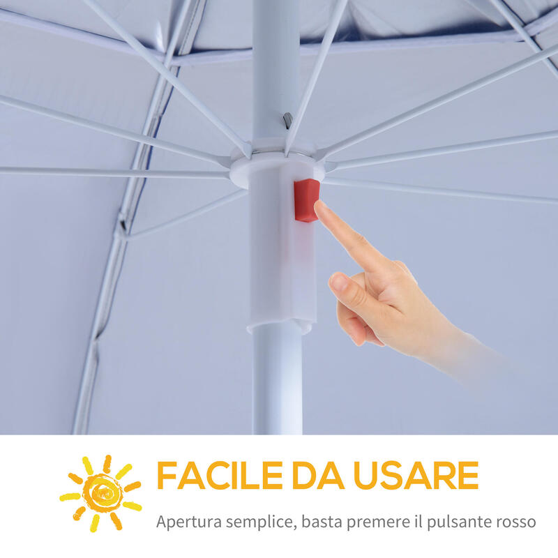 Outsunny Umbrelă de Exterior Parasolar 2X2.1m Albastru