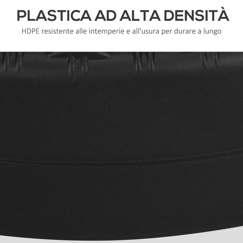 Bază pentru Umbrelă de Grădină, Outsunny, din HDPE și Oțel, Ø51x36 cm, Negru