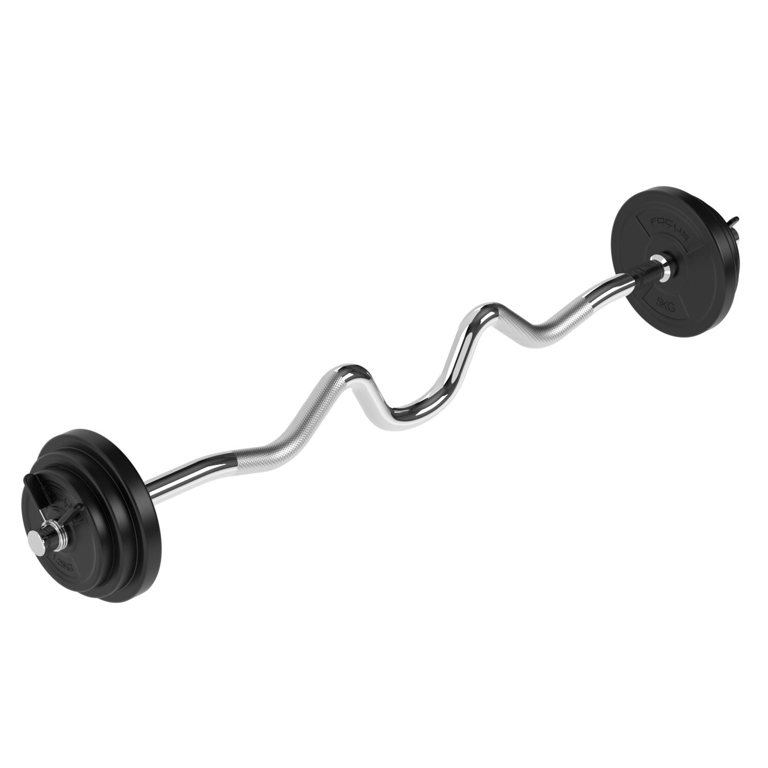 EZ Super Barre de curl - Barre d'haltère - 30 mm - 120 cm - avec fermetures à re 3/5