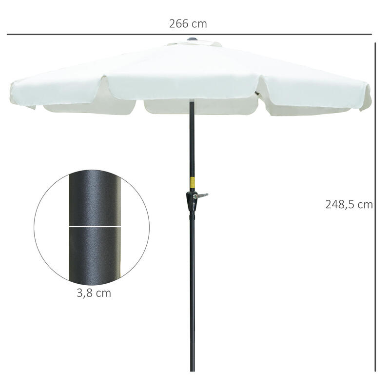 Outsunny Umbrelă de Exterior Și Terasă Ø2.7X2.5 m Bej