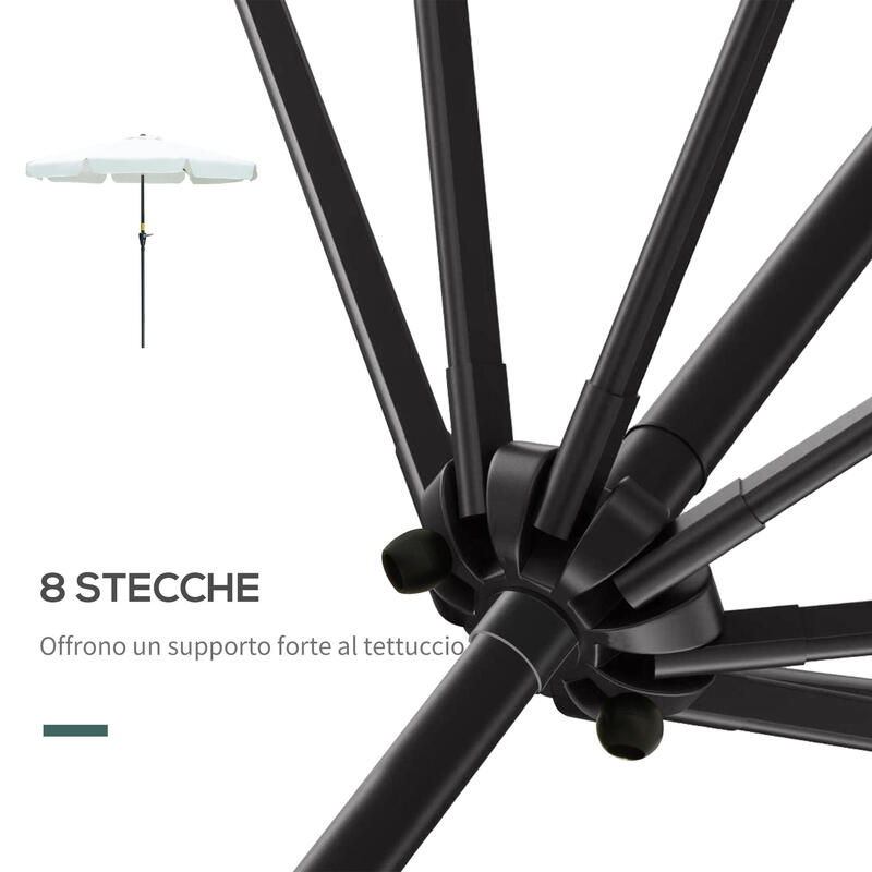 Outsunny Umbrelă de Exterior Și Terasă Ø2.7X2.5 m Bej