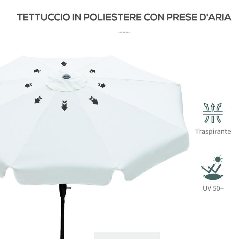 Outsunny Umbrelă de Exterior Și Terasă Ø2.7X2.5 m Bej