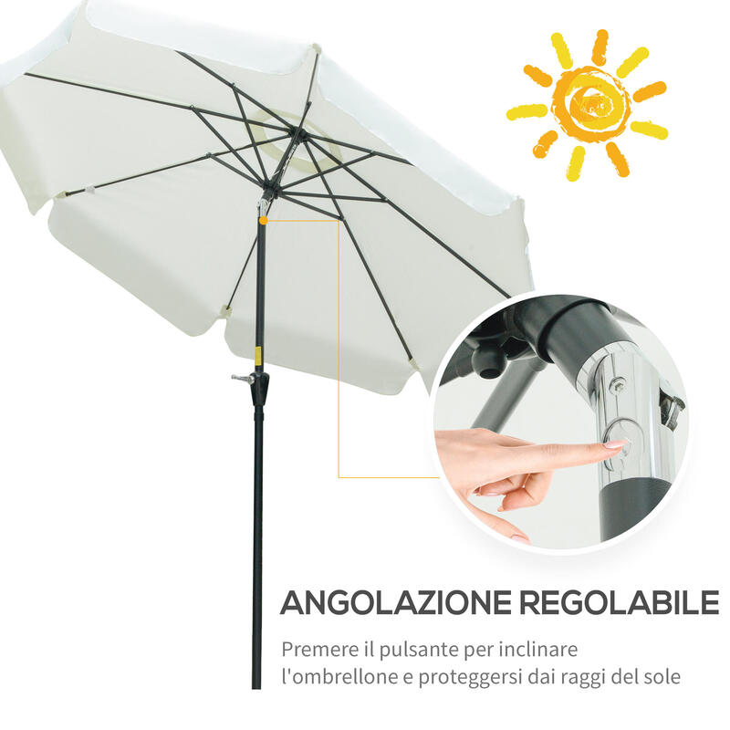 Outsunny Umbrelă de Exterior Și Terasă Ø2.7X2.5 m Bej