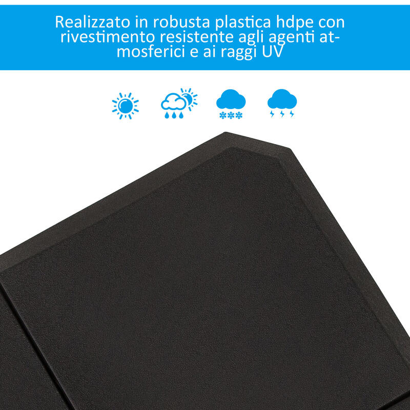 Outsunny 4 Piese Umbrelă de Bază Umplebilă cu Apă Sau Nisip