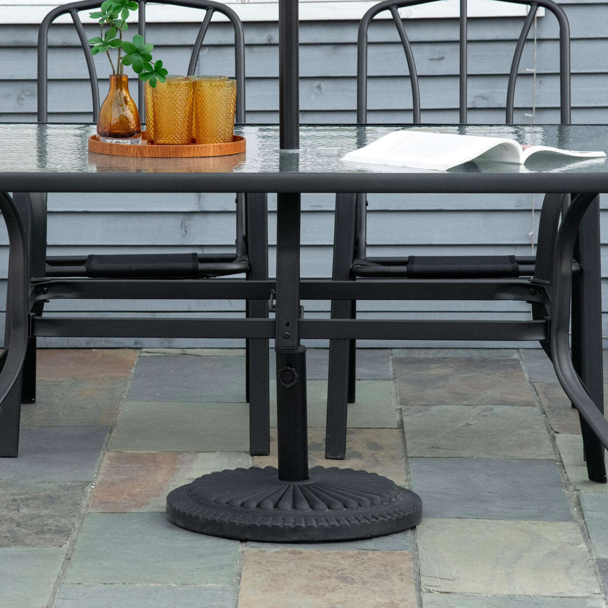 Base para Sombrilla de camping Outsunny Ø49x32 cm Negro 2/7