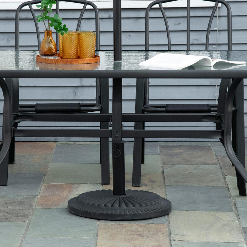 Outsunny Bază Rotundă de Umbrelă din Plastic 15 kg pentru Stâlpi de 35-38-48  mm