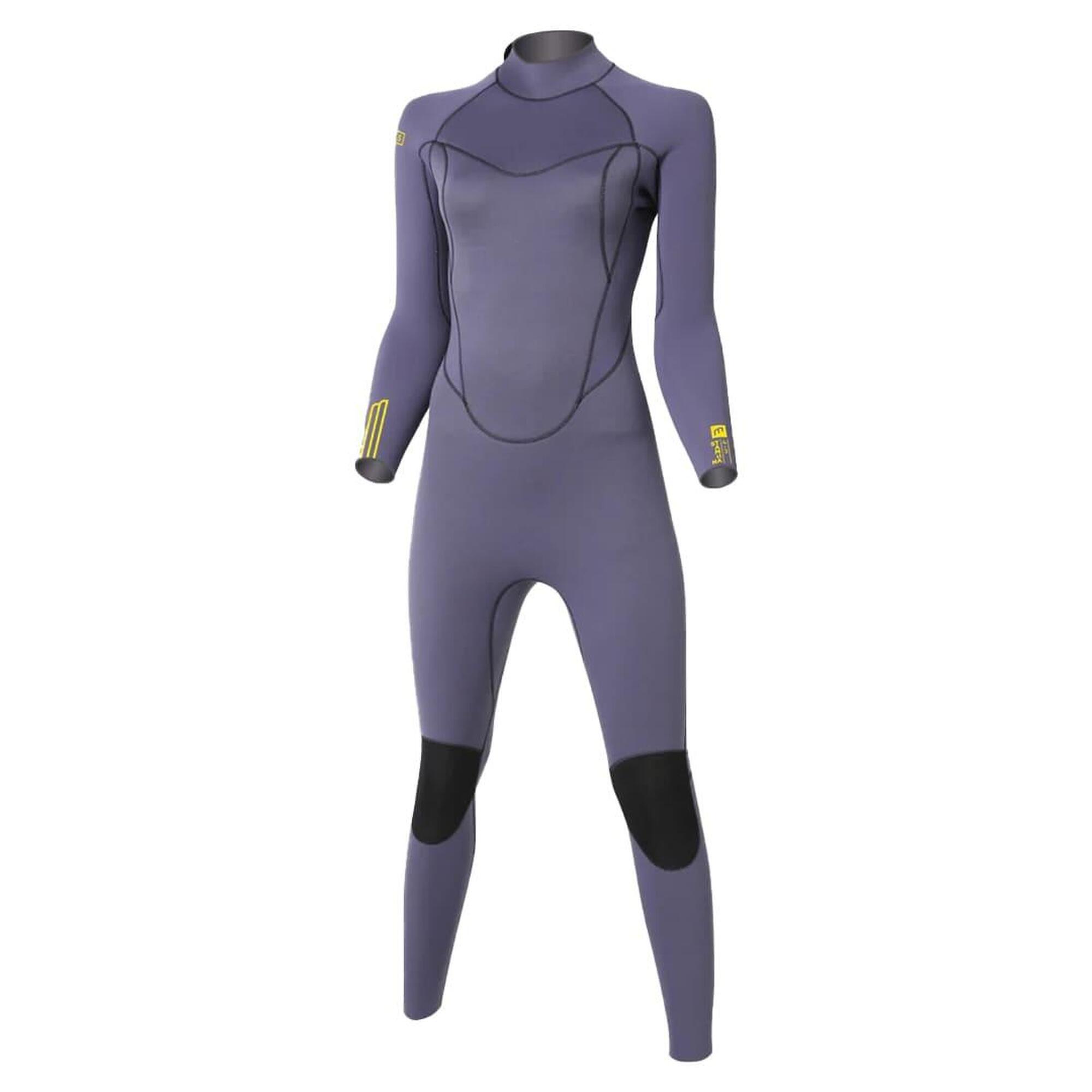 Mdns - 4/3 Stamiina Gbs Backzip - Combinaison Surf Femme - Combinaison De Surf - Jaune|noir - 40 M - Decathlon