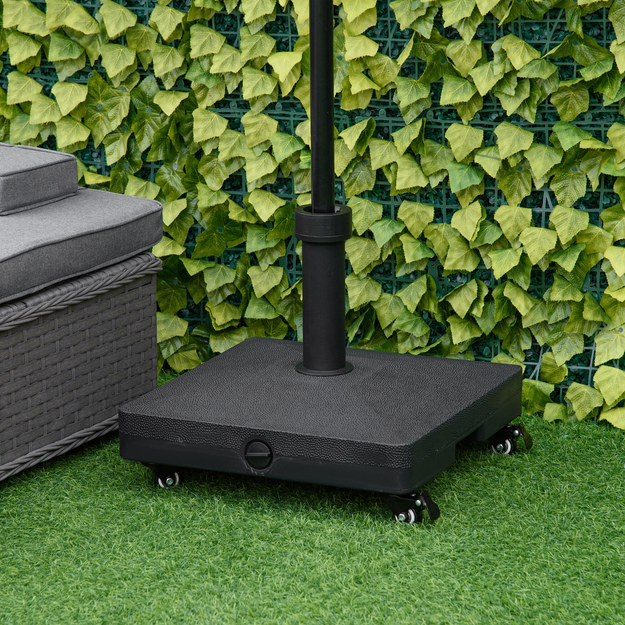 Outsunny Base per Ombrellone con Ruote Riempibile fino a 20kg per Pali Ø28-38mm 2/8