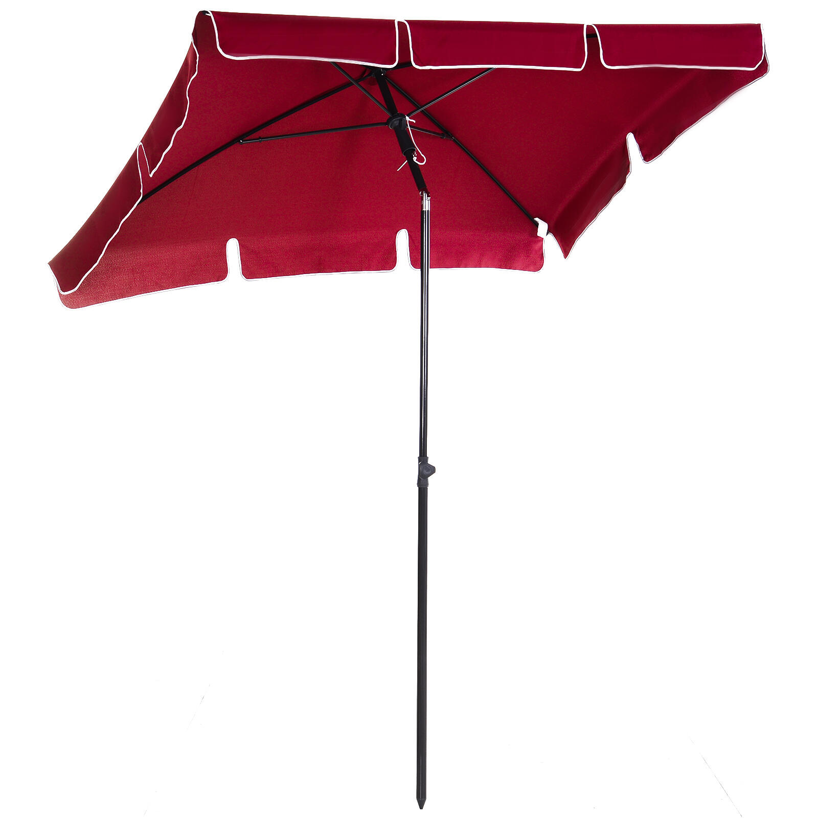 Outsunny Ombrellone da Esterno Rettangolare 2x2.4 m Rosso 1/7