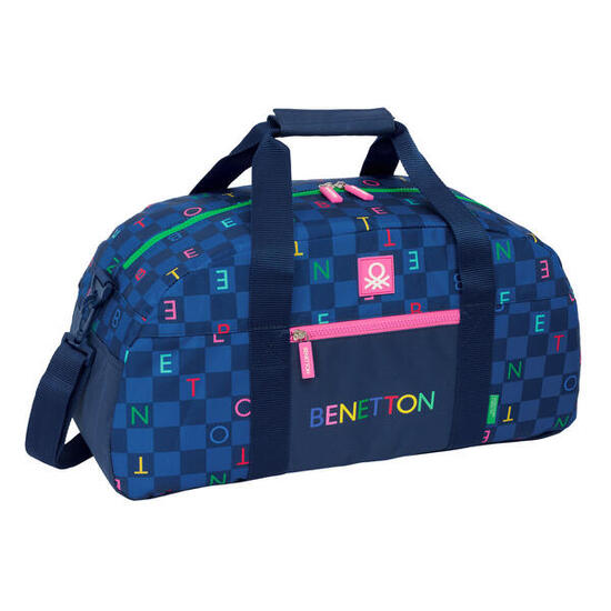 Borsa da Palestra Benetton Damero Blu Marino