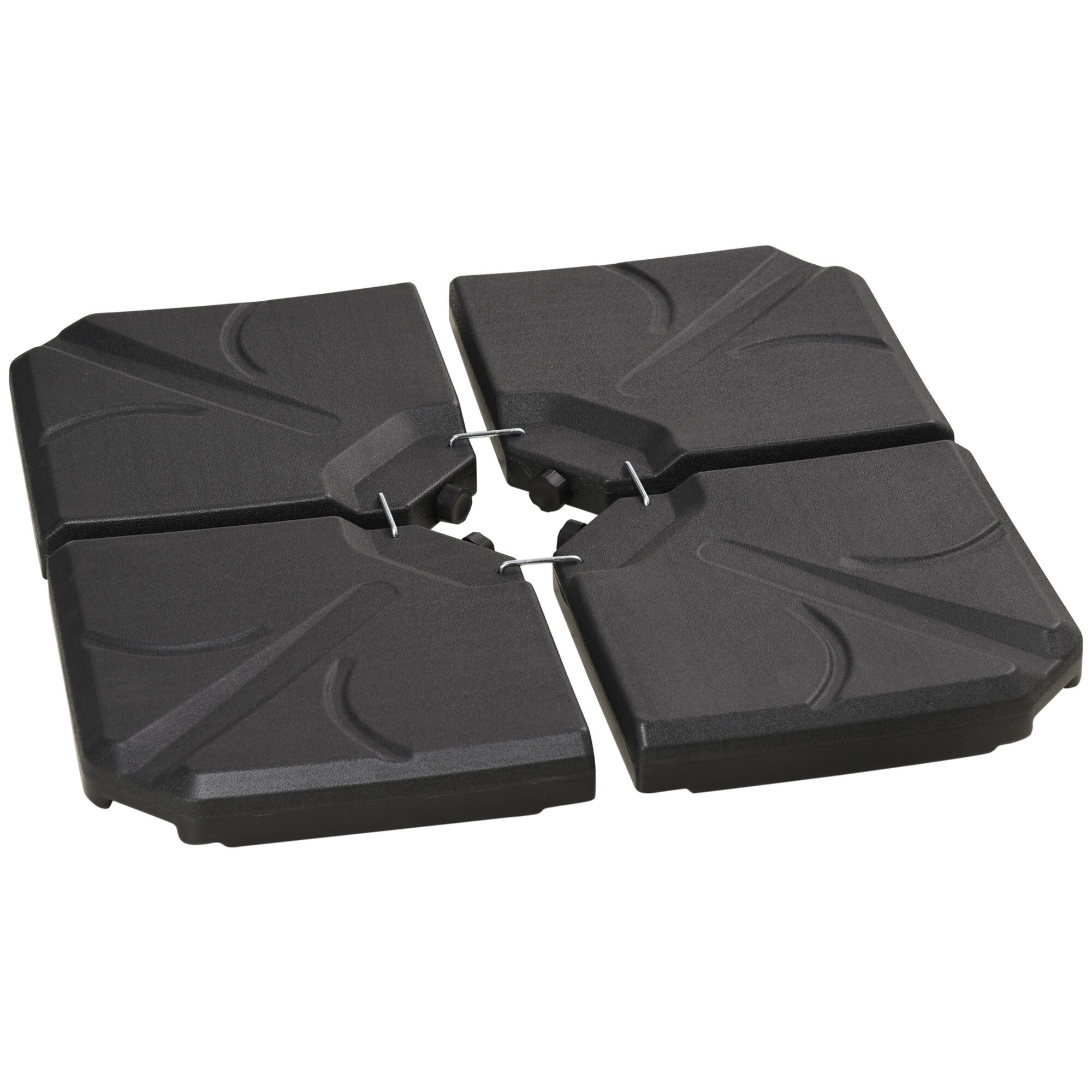 Outsunny Base per Ombrellone 4 Pezzi in Plastica Riempibili con Acqua e Sabbia 1/8