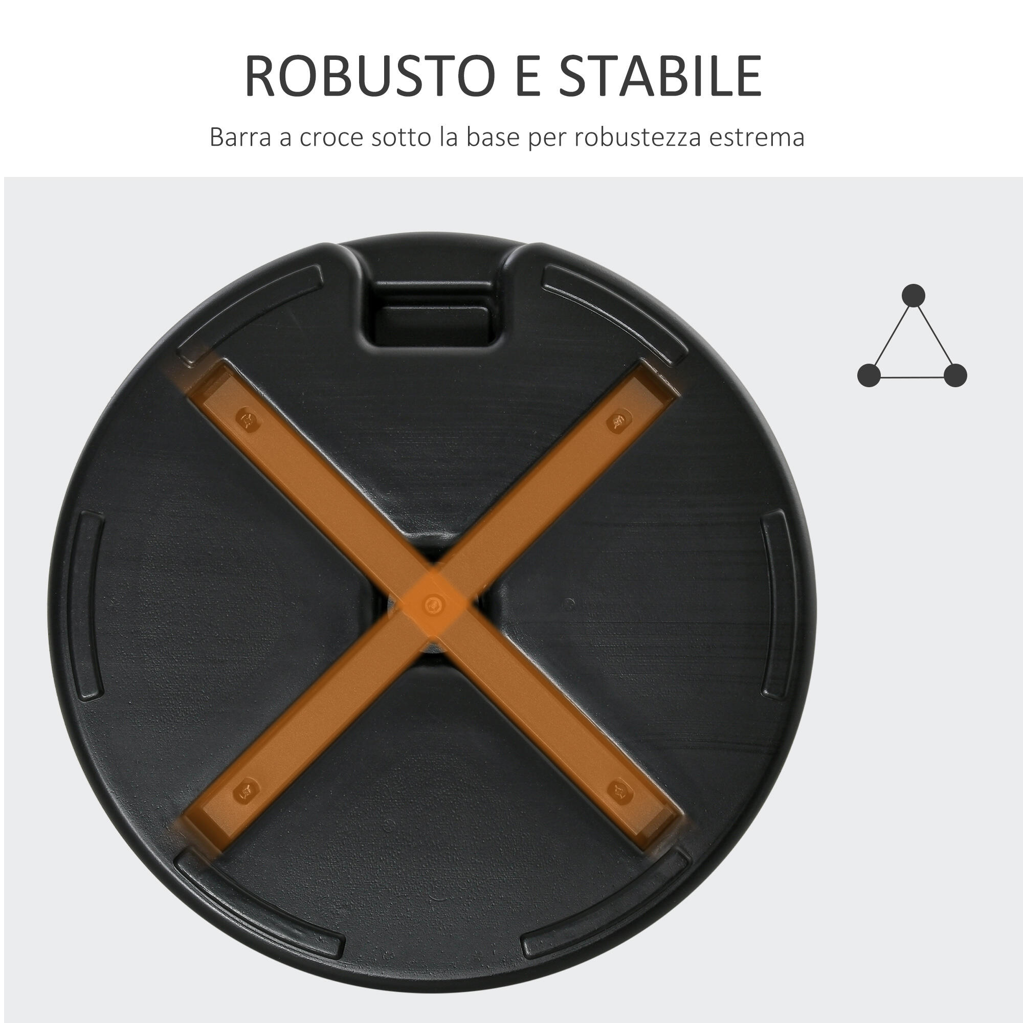 Outsunny Base Ombrellone Rotonda Φ55cm Basamento da 30kg Pali da 38-48mm Nero 6/7