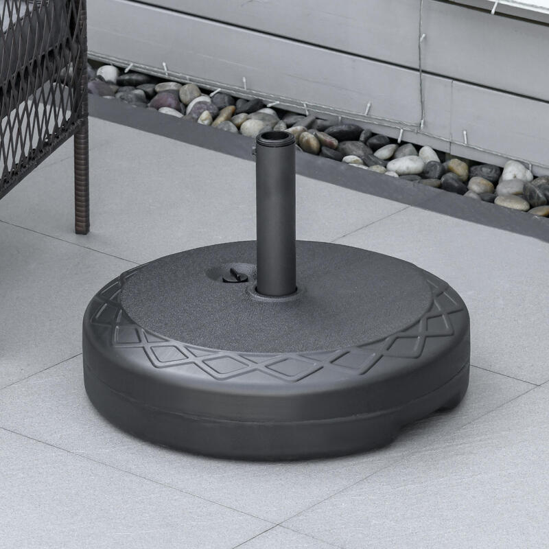 Outsunny Bază Rotundă pentru Umbrelă Φ55cm 30kg Bază 38-48 mm  Stalpi Negri