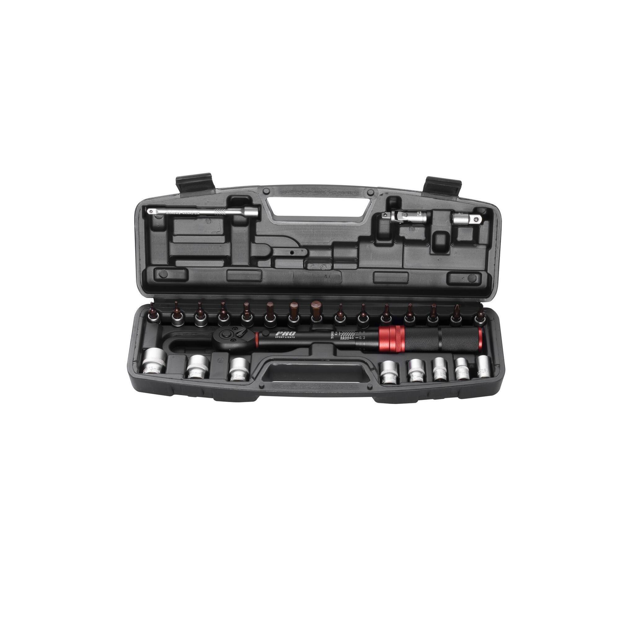 Pro Sport Lights - Jeu De Clés Dynamométriques  Mallette D'Outils 2-24 Nm 1/4 » - Rouge Noir - Clé Dynamométrique - No Size - Decathlon